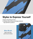 iPhone 15 Pro Max Case | Onyx Design - Phone case with bold blue brush strokes on a black background and text highlights.