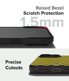 iPhone 15 Pro Max Case | Onyx Design - Close-up of phone case showing 1.5mm raised bezel protection and precise port cutouts.
