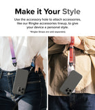 iPhone 15 Pro Max Case | Onyx - Two people wearing an Onyx iPhone case attached to colorful neck and wrist straps.