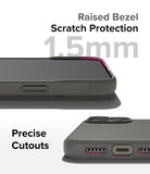 iPhone 15 Pro Max Case | Onyx - Close-up of phone case showing 1.5mm raised bezel for screen protection and precise port cutouts.