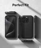 iPhone 15 Pro Max Case | Onyx Magnetic - Multiple views of a black phone case showing front, back, and side profiles.
