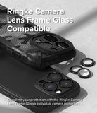 iPhone 15 Pro Max Case | Onyx Magnetic - Black phone case with individual camera lens protectors and camo pattern.