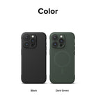 iPhone 15 Pro Max Case | Onyx Magnetic - Black and dark green iPhone 15 Pro Max cases shown side-by-side against a white background.