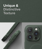 iPhone 15 Pro Max Case | Onyx Magnetic - Dark green phone case with textured surface, side grip details, and camera cutout.
