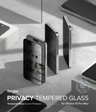 iPhone 15 Pro Max Screen Protector | Privacy Glass - Privacy screen protector being applied to an iPhone 15 Pro Max.