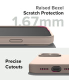 iPhone 15 Pro Max Case | Silicone Magnetic - Close-up of raised screen bezel and precise port cutouts on a silicone case.