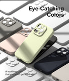iPhone 15 Pro Max Case | Silicone Magnetic - Pastel yellow phone case surrounded by various colored silicone cases.