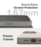 iPhone 15 Pro Max Case | Silicone Magnetic - Close-up of phone case showing 1.67mm raised bezel and precise port cutouts.