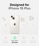 iPhone 15 Plus Case | Fusion Bold - Comparison chart highlighting iPhone 15 Plus compatibility with a green checkmark.
