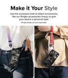 iPhone 15 Plus Case | Fusion-X - Two people wearing camo phone cases with colorful lanyards attached to the accessory holes.