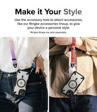 iPhone 15 Plus Case | Fusion-X Magnetic Matte Black - Two people wearing phones with lanyards attached to case holes.