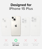 iPhone 15 Plus Case | Onyx - Compatibility chart highlighting the iPhone 15 Plus with a green checkmark among other models.