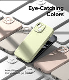 iPhone 15 Plus Case | Silicone Magnetic - Pastel yellow iPhone 15 Plus case surrounded by various colored cases.