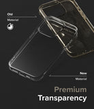 iPhone 15 Pro Case | Air - Comparison of a yellowed, scratched old case and a clear, pristine new iPhone 15 Pro case.