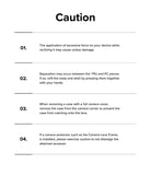 iPhone 15 Pro Case | Alles - A list of four numbered caution points regarding the use and maintenance of the phone case.