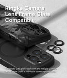 iPhone 15 Pro Case | Alles - Black iPhone 15 Pro case with individual camera lens protectors shown installed and separate.