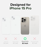 iPhone 15 Pro Case | Alles - Comparison chart showing iPhone 15 Pro is the only compatible model among four iPhone 15 variants.