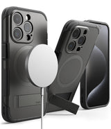 iPhone 15 Pro Case | Alles - Black rugged phone cases with MagSafe charging, integrated kickstands, and front screen view.