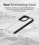 iPhone 15 Pro Case | Fusion Bold - A clear phone case with a black frame resting atop several other transparent cases.
