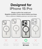 iPhone 15 Pro Case | Fusion Bold Magnetic - Comparison chart highlighting the iPhone 15 Pro model with a green checkmark.