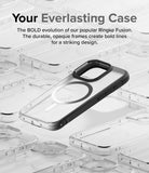 iPhone 15 Pro Case | Fusion Bold Magnetic - A clear phone case with a black frame and magnetic ring on a grid of cases.
