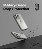 iPhone 15 Pro Case | Fusion Bold - iPhone 15 Pro case bouncing off a cracked surface with military-grade drop protection text.