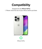 iPhone 15 Pro | Camera Protector Glass [2 Pack] - iPhone 15 Pro Camera Protector Glass - Compatibility graphic showing an iPhone 15 Pro with a green checkmark icon.