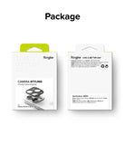 iPhone 15 Pro Max / 15 Pro | Camera Styling - Front and back view of Ringke camera protector packaging for iPhone.