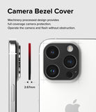 iPhone 15 Pro Max / 15 Pro | Camera Styling - Side and back view of a phone showing a 2.67mm camera bezel cover.