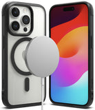 iPhone 15 Pro Case | Fusion Bold Magnetic - Clear case with black frame, magnetic ring, and phone with colorful screen.