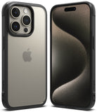 iPhone 15 Pro Case | Fusion Bold - Front and back views of a black protective phone case with a matte translucent back.