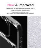 iPhone 15 Pro Case | Fusion Card - Clear phone case corner detail next to a pile of raw TPU plastic pellets.