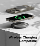 iPhone 15 Pro Case | Fusion - Clear phone case on a wireless charging pad showing a green charging icon on the screen.