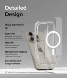 iPhone 15 Pro Case | Fusion Magnetic - Exploded view of a clear phone case highlighting magnetic, TPU, and PC features.