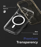 iPhone 15 Pro Case | Fusion Magnetic - Comparison of a scratched old case and a clear new MagSafe case.
