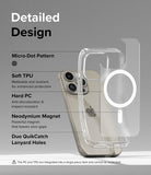 iPhone 15 Pro Case | Fusion Magnetic - Exploded view of a clear phone case highlighting TPU, PC, and magnetic features.