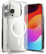 iPhone 15 Pro Max Case | Fusion Magnetic - Clear protective phone case with a white magnetic ring on the back.