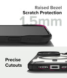 iPhone 15 Pro Case | Fusion-X Magnetic Matte Black - iPhone 15 Pro Case - Close-up of matte black case showing 1.5mm raised bezel and precise port cutouts.