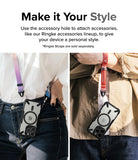 iPhone 15 Pro Case | Fusion-X Magnetic Matte Black - Two people wearing phones in cases with colorful wrist straps.
