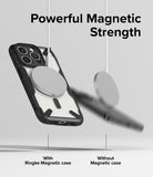 iPhone 15 Pro Case | Fusion-X Magnetic Matte Black - Magnetic charger attached to phone case vs falling off phone.