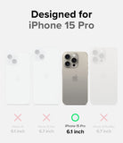 iPhone 15 Pro Case | Onyx - Comparison chart showing iPhone 15 Pro is the only compatible model among four iPhone 15 variants.