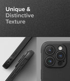iPhone 15 Pro Case | Onyx - Black phone case with textured surface, side buttons, and camera lens cutout details.