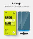 iPhone 15 Pro Screen Protector | Privacy Glass - Ringke privacy tempered glass packaging with two screen protectors and an installation tool.