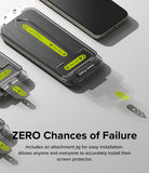 iPhone 15 Pro Screen Protector | Easy Slide Tempered Glass - iPhone 15 Pro Screen Protector - Easy slide installation kit with numbered tabs for precise tempered glass application.