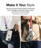 iPhone 15 Case | Fusion Bold - Two people wearing iPhone 15 cases with colorful lanyards attached to the accessory holes.
