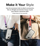 iPhone 15 Case | Fusion Bold - Two people wearing iPhone 15 cases with colorful wrist and neck straps attached to accessory holes.
