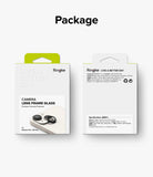 iPhone 15 Plus / 15 | Camera Lens Frame Glass - Front and back view of Ringke camera lens protector packaging.
