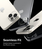 iPhone 15 Plus / 15 | Camera Protector Glass [2 Pack] - iPhone 15 Plus / 15 | Camera Protector Glass - Multiple iPhones with glass camera lens protectors against black background.