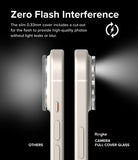 iPhone 15 Plus / 15 | Camera Protector Glass [2 Pack] - Side-by-side comparison showing clear flash light on Ringke glass.