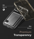 iPhone 15 Case | Fusion Card - Comparison of a yellowed, scratched old phone case versus a clear, new premium case.